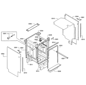 Base & Frame Diagram and Parts List for SPX5ES55UC 07 Bosch Dishwasher
