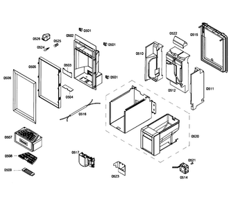 Dispenser Diagram and Parts List for T24ID80NLP 36 Thermador Freezer
