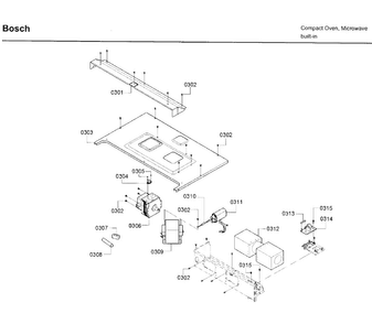 Electrical Parts Diagram and Parts List for HMC54151UC 01 Bosch Microwave