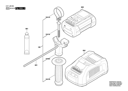 Diagram 2 Diagram and Parts List for GBH36V-LIPLUS 3 611 J06 005 Bosch Hammer Drill
