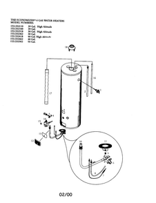 6 Gas Water Heater Diagram and Parts List for 153332318  Kenmore Water Heater