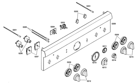 Control Panel Diagram and Parts List for PRG304EH01  Thermador Range