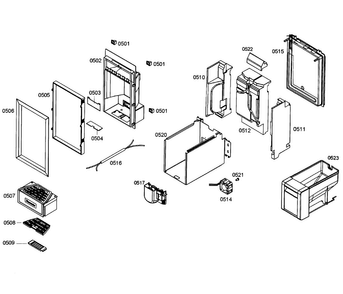 Dispenser Diagram and Parts List for T24ID80NLP 01 Thermador Freezer