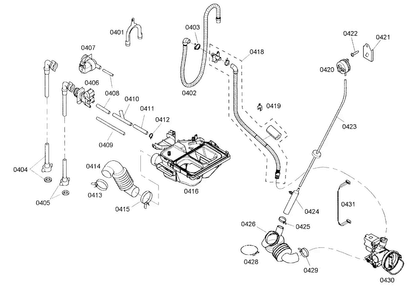Dispenser Assy/pump Assy Diagram and Parts List for WFMC8401UC 13 Bosch Washer