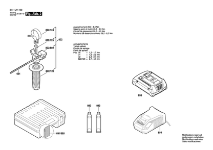 Page 2 Diagram and Parts List for GBH18V-21 3611J11110 Bosch Hammer Drill