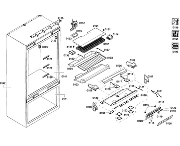 Refrigerator 1 Diagram and Parts List for T36IT71FN 23 Thermador Refrigerator