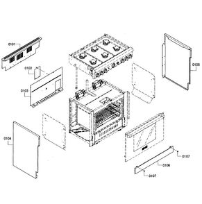 Main Assy Diagram and Parts List for PRD366GHC 14 Thermador Range