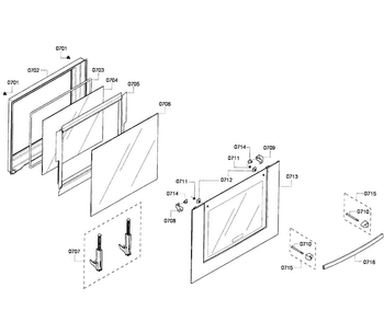 Door Lower Diagram and Parts List for HBL3550UC 08 Bosch Wall Oven