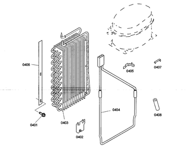 Evaporator Diagram and Parts List for KBUDT4275E 01 Thermador Refrigerator