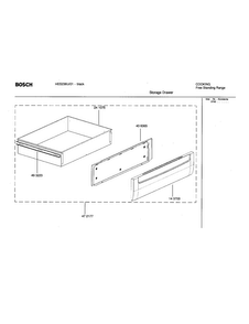 Storage Drawer Diagram and Parts List for HES236U 01 Bosch Range