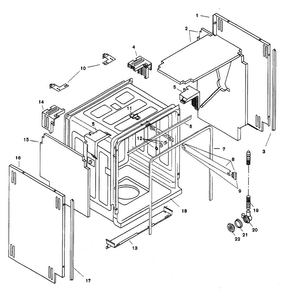 Tank Assy Diagram and Parts List for SHU9926UC 12 Bosch Dishwasher