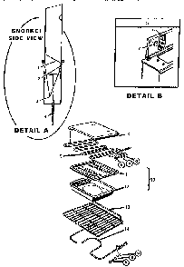 Racks, Elements & Pan Assemblies Diagram and Parts List for ESC30CVB-01  Thermador Range