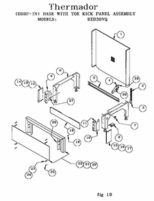 Base With Toe Kick Red30vq Diagram and Parts List for RED30VQRS 9708 & UP Thermador Range