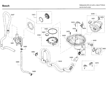 Pump Diagram and Parts List for SHE3AR76UC 22 Bosch Dishwasher