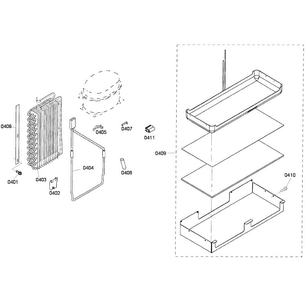 Evaporaror Diagram and Parts List for KBUDT4255E 03 Thermador Refrigerator