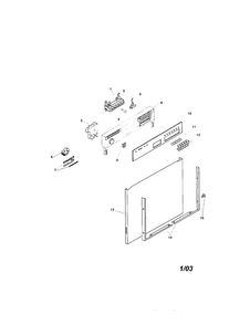 Fascia Panel And Outer Door Diagram and Parts List for SMU4092UC 14 Bosch Dishwasher