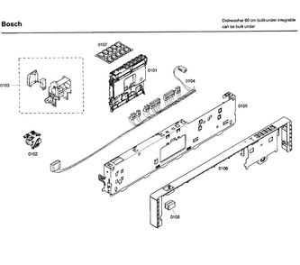 Control Panel Diagram and Parts List for SHX46A05UC 46 Bosch Dishwasher