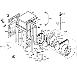 Cabinet Assy Diagram and Parts List for WFMC4300UC 01 Bosch Washer