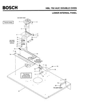06 - LOWER INTERNAL PANEL Diagram and Parts List for HBL752AUC(FD8207-)  Bosch Wall Oven