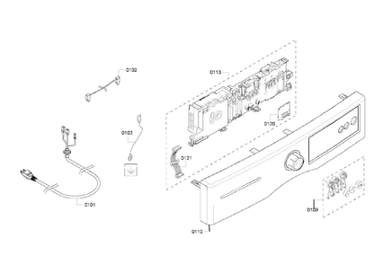 Fr Pane Diagram and Parts List for WTVC553CUC 09 Bosch Dryer