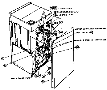 Electrical Diagram and Parts List for CMT19 SVC CODE G Thermador Microwave