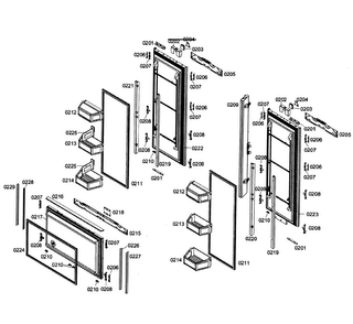 Door Assy Diagram and Parts List for T36IT71NNP 01 Thermador Refrigerator