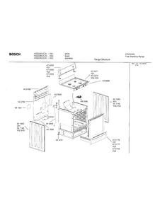 Range Structures Diagram and Parts List for HGS235UC 01 Bosch Range
