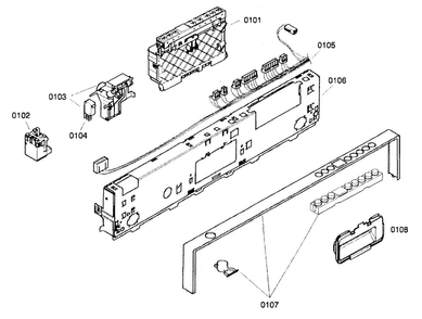 Front Panel Diagram and Parts List for SHV57C03UC 22 Bosch Dishwasher