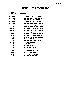 Hardware And Fasteners Diagram and Parts List for CGBD30RX  Thermador Grill