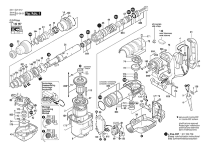 Part Location Diagram of 1617000708 Bosch Tool SERVICE PACK