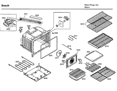 Cavity Diagram and Parts List for HDI7032U 01 Bosch Range