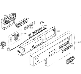 Control Panel Diagram and Parts List for SHE55C05UC 50 Bosch Dishwasher