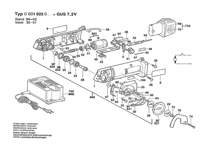 Section 1 Diagram and Parts List for 0601925023  Bosch Nibbler & Shears