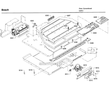 Latch 1 Diagram and Parts List for HBN8651UC 02 Bosch Wall Oven
