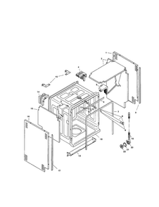 Tank Assembly Diagram and Parts List for SHU5317UC 12 Bosch Dishwasher