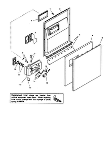 Door Diagram and Parts List for SHU66E05UC 14 Bosch Dishwasher