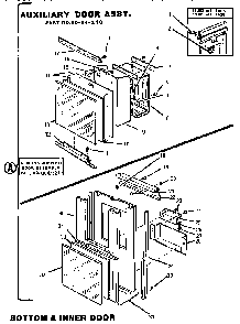 Door Assemblies Diagram and Parts List for TMC28WC  Thermador Trash Compactor