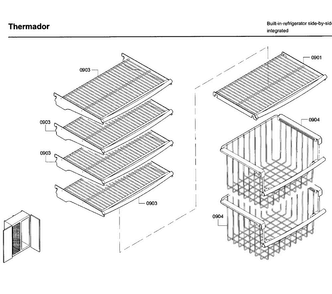 Shelf Asy Diagram and Parts List for T42BD820NS 00 Thermador Refrigerator