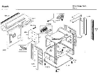 Cabinet Diagram and Parts List for HII8055U 01 Bosch Range