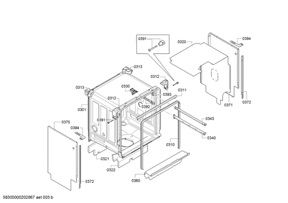 Diagram 6 Diagram and Parts List for SHEM78WH5N-32  Bosch Dishwasher