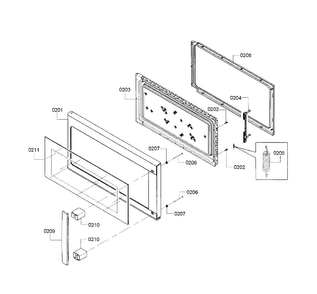Door Diagram and Parts List for HMV3022U 02 Bosch Microwave
