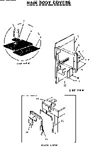 Main Body Covers Diagram and Parts List for MSC224WC  Thermador Range