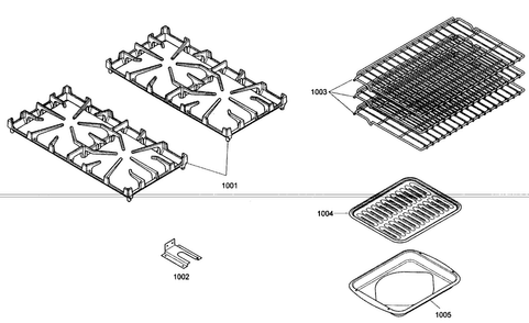 Racks Diagram and Parts List for PRG364ELH01  Thermador Range