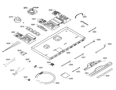 Pcb Assy Diagram and Parts List for NITP666SUC 01 Bosch Cooktop
