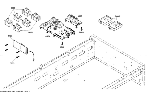 Control Assy Diagram and Parts List for PRL486EDG04  Thermador Range