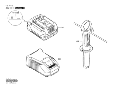Section 2 Diagram and Parts List for GSB18VE-EC 3601JF1310 Bosch Hammer Drill