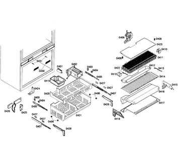 Freezer Diagram and Parts List for T36IT71FN 23 Thermador Refrigerator