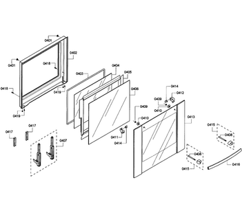 Door Upper Diagram and Parts List for HBN5650UC 08 Bosch Wall Oven