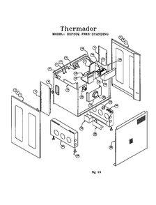 Free-standing Range Diagram and Parts List for RDF30RS(PRIOR-9707)  Thermador Range