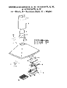 Range Hood Diagram and Parts List for HCSW  Thermador Range Hood